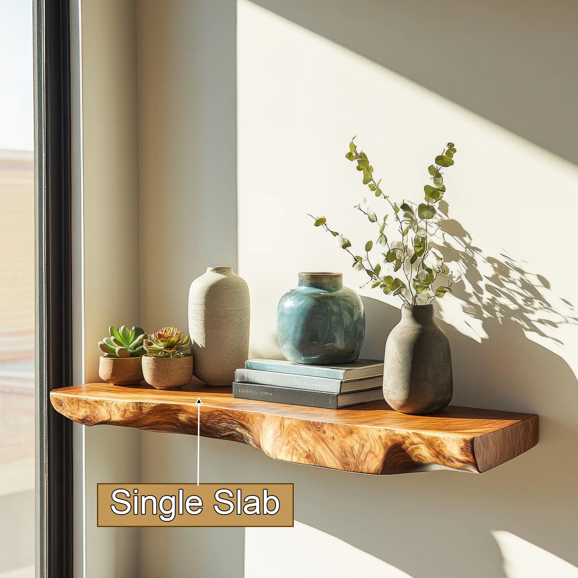 Solvra Live Edge Solid Wood Floating Shelf SPA235456 Lynnsnail