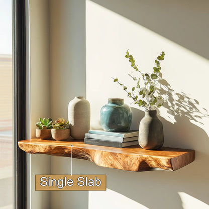 Solvra Live Edge Solid Wood Floating Shelf SPA235456 Lynnsnail