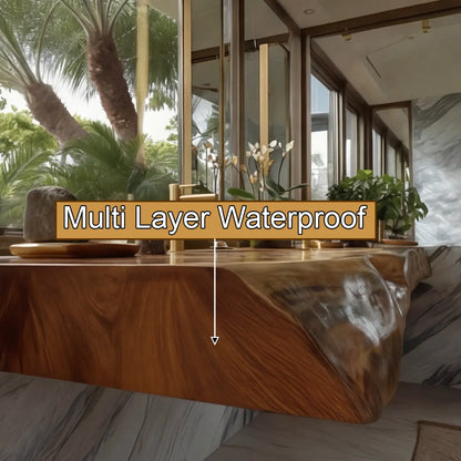 Solvren Live Edge Solid Wood Floating Bathroom Vanity with Integrated Sink SPA226266 Lynnsnail