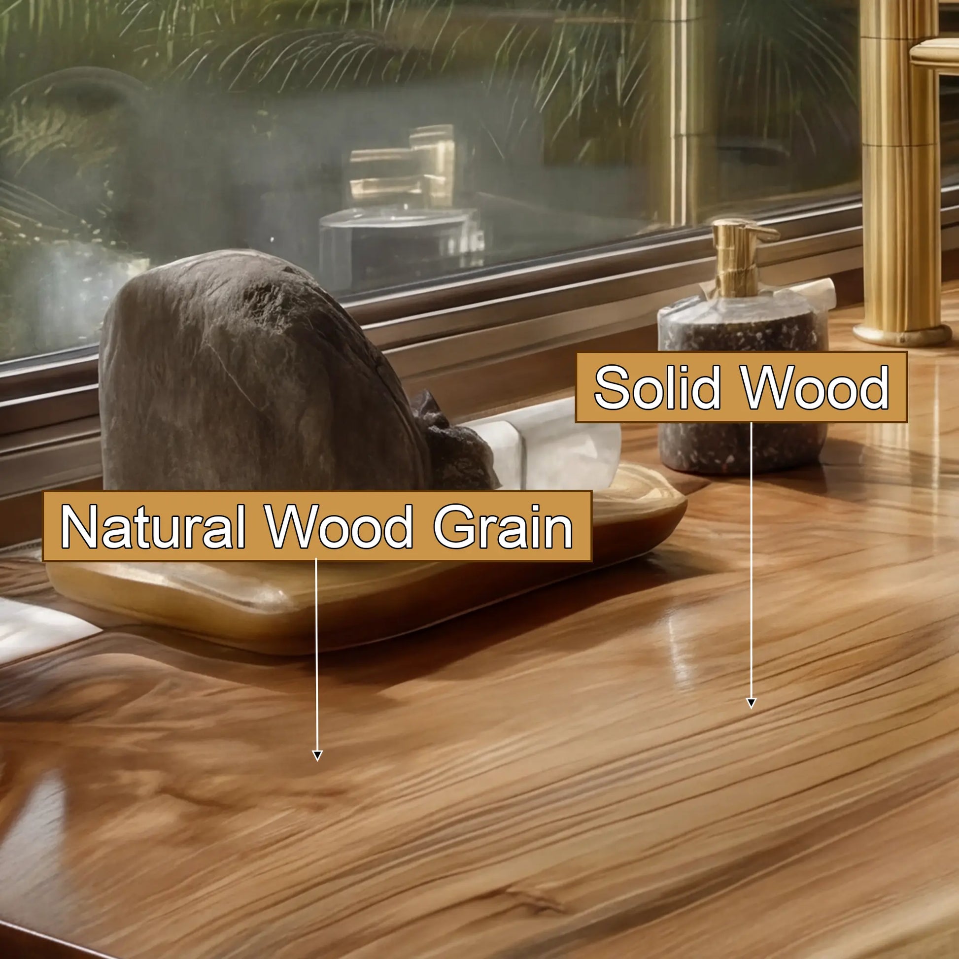 Solvren Live Edge Solid Wood Floating Bathroom Vanity with Integrated Sink SPA226266 Lynnsnail