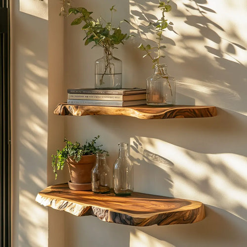 Solvren Live Edge Solid Wood Floating Shelf SPA635291 Lynnsnail