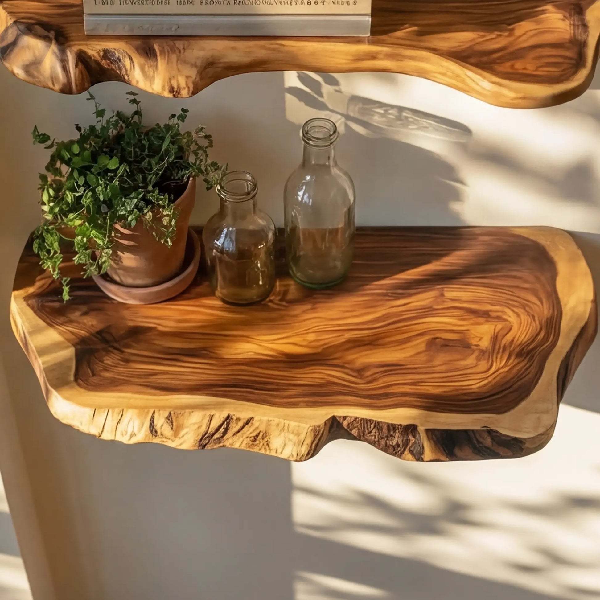Solvren Live Edge Solid Wood Floating Shelf SPA635291 Lynnsnail