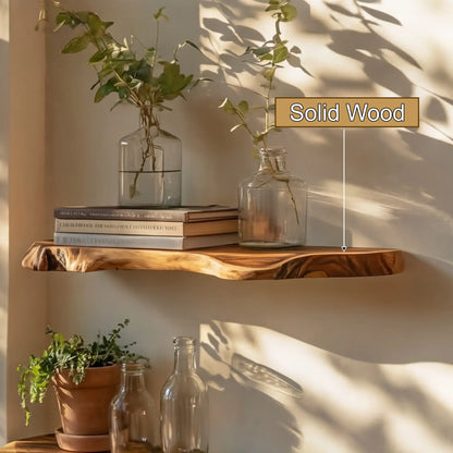 Solvren Live Edge Solid Wood Floating Shelf SPA635291 Lynnsnail