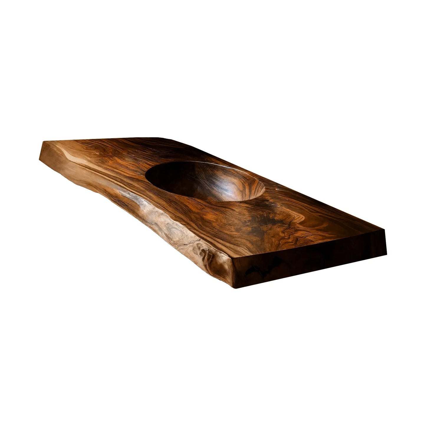 Sylvara Live Edge Solid Wood Floating Bathroom Vanity with Integrated Sink Lynnsnail