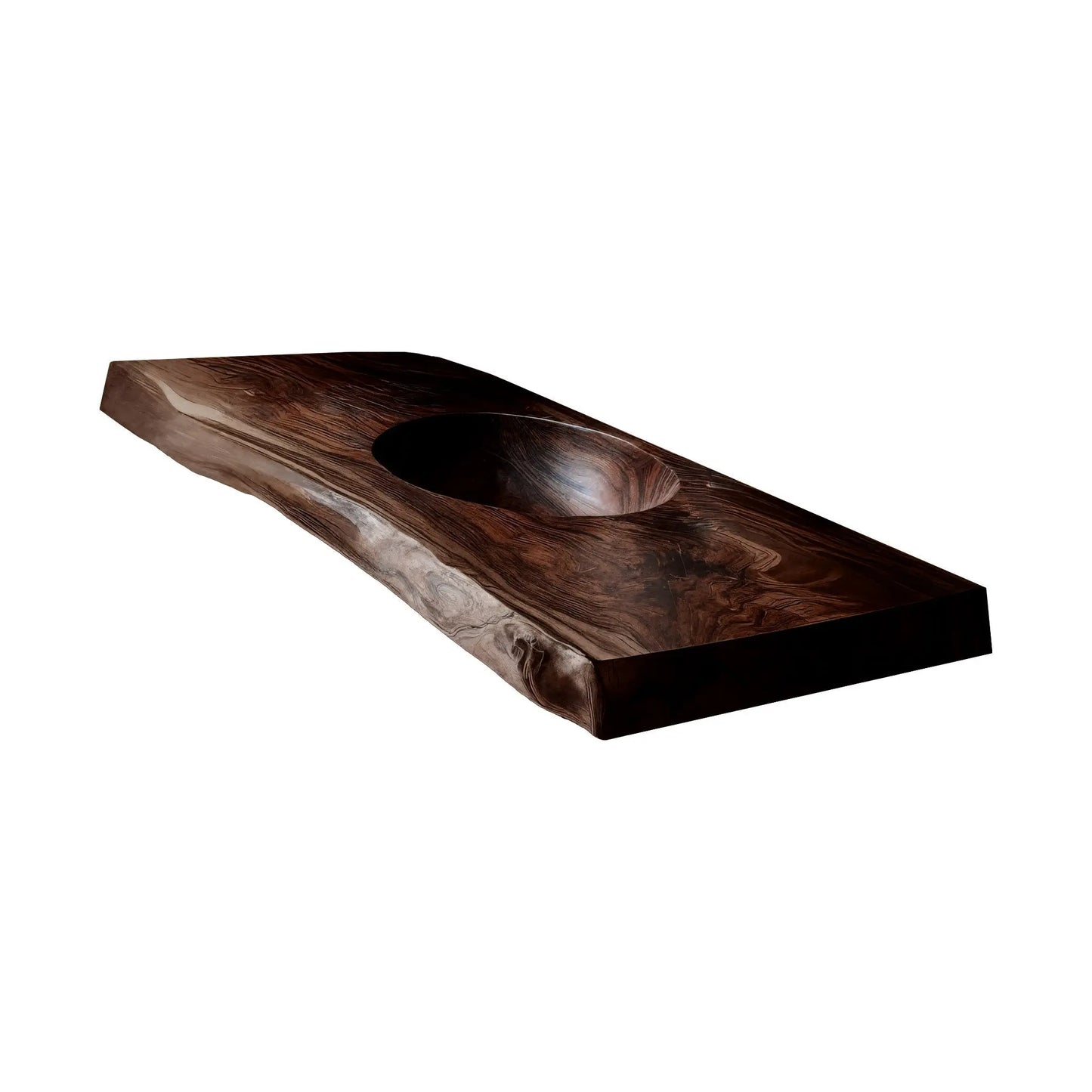 Sylvara Live Edge Solid Wood Floating Bathroom Vanity with Integrated Sink Lynnsnail