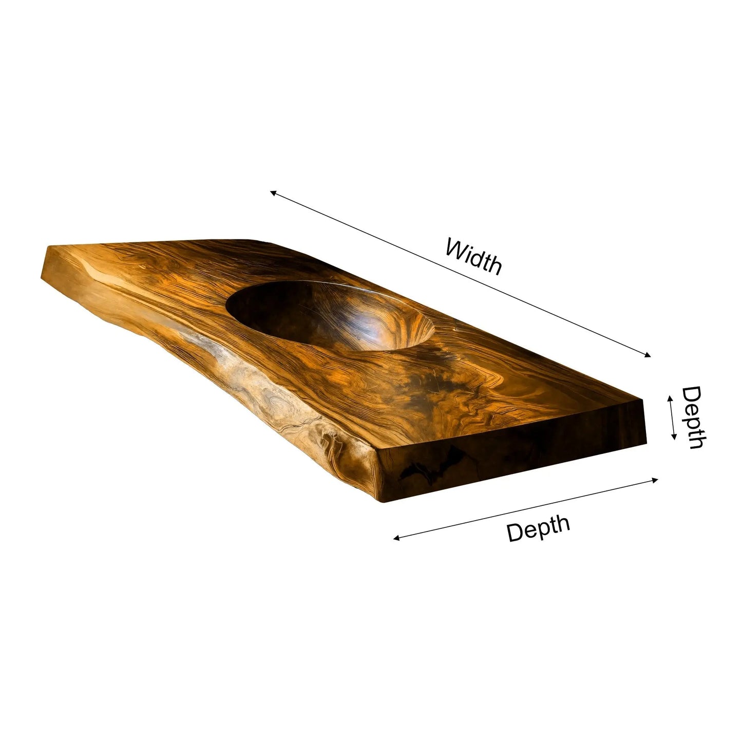 Sylvara Live Edge Solid Wood Floating Bathroom Vanity with Integrated Sink Lynnsnail