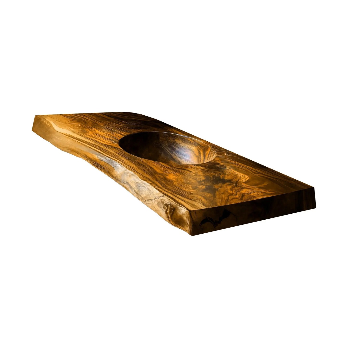 Sylvara Live Edge Solid Wood Floating Bathroom Vanity with Integrated Sink Lynnsnail