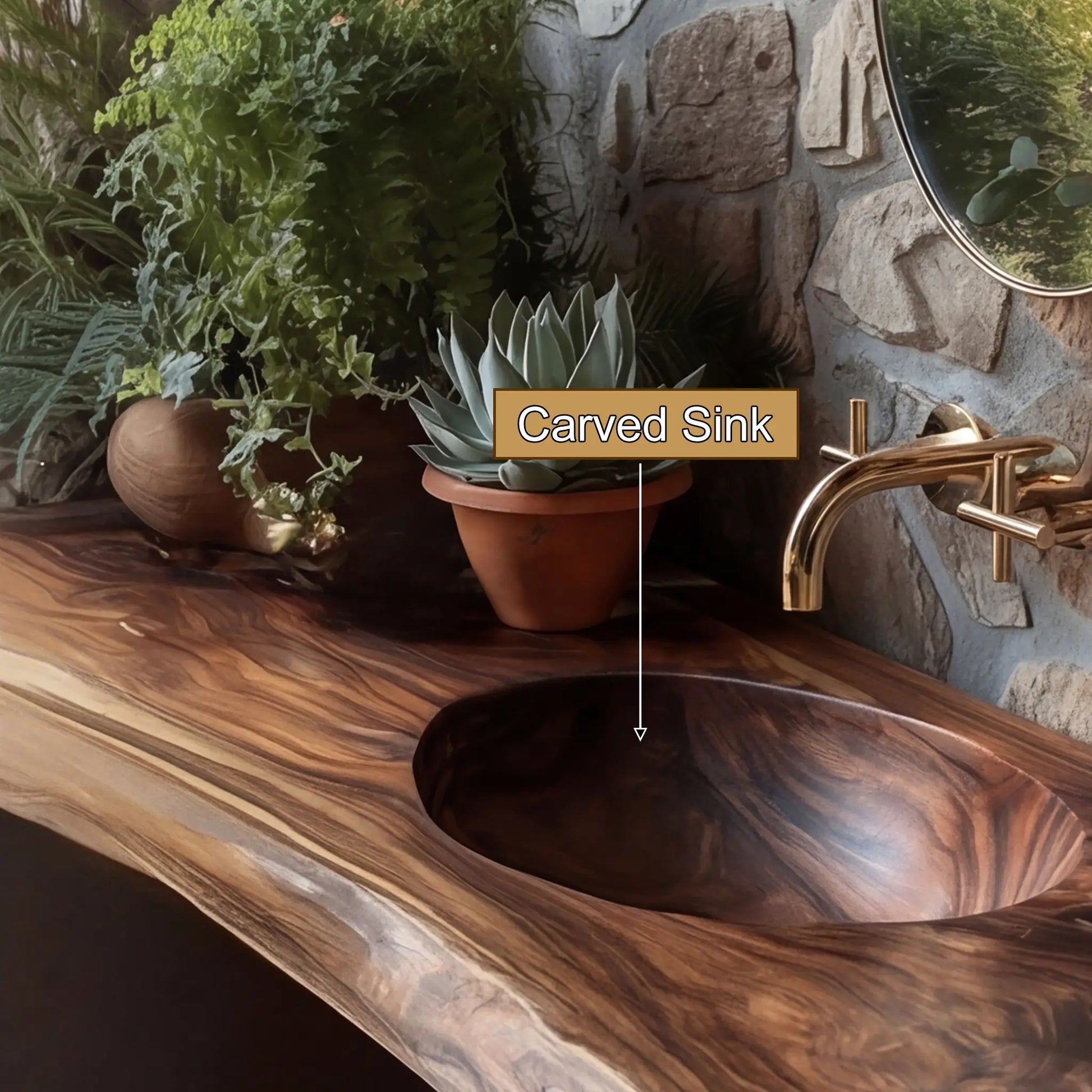 Sylvara Live Edge Solid Wood Floating Bathroom Vanity with Integrated Sink Lynnsnail