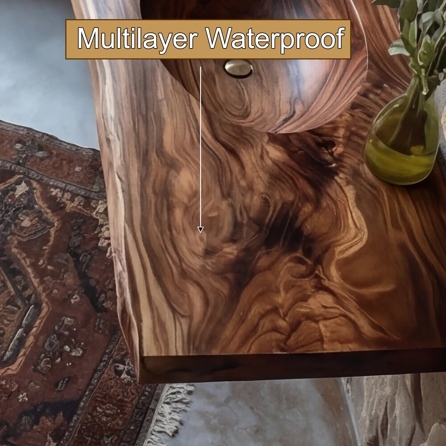 Sylvara Live Edge Solid Wood Floating Bathroom Vanity with Integrated Sink Lynnsnail