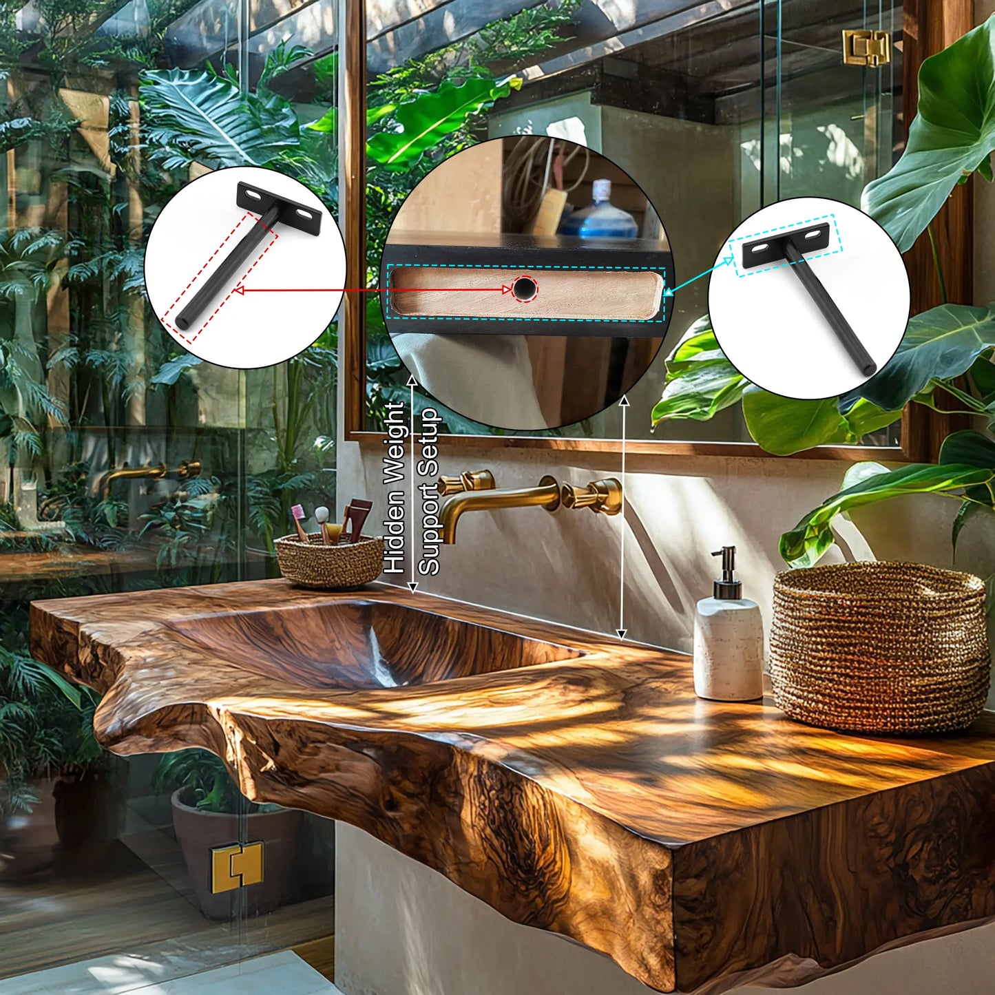 Sylvara Sculpted Solid Wood Floating Bathroom Vanity with Integrated Sink SPA267467 Lynnsnail