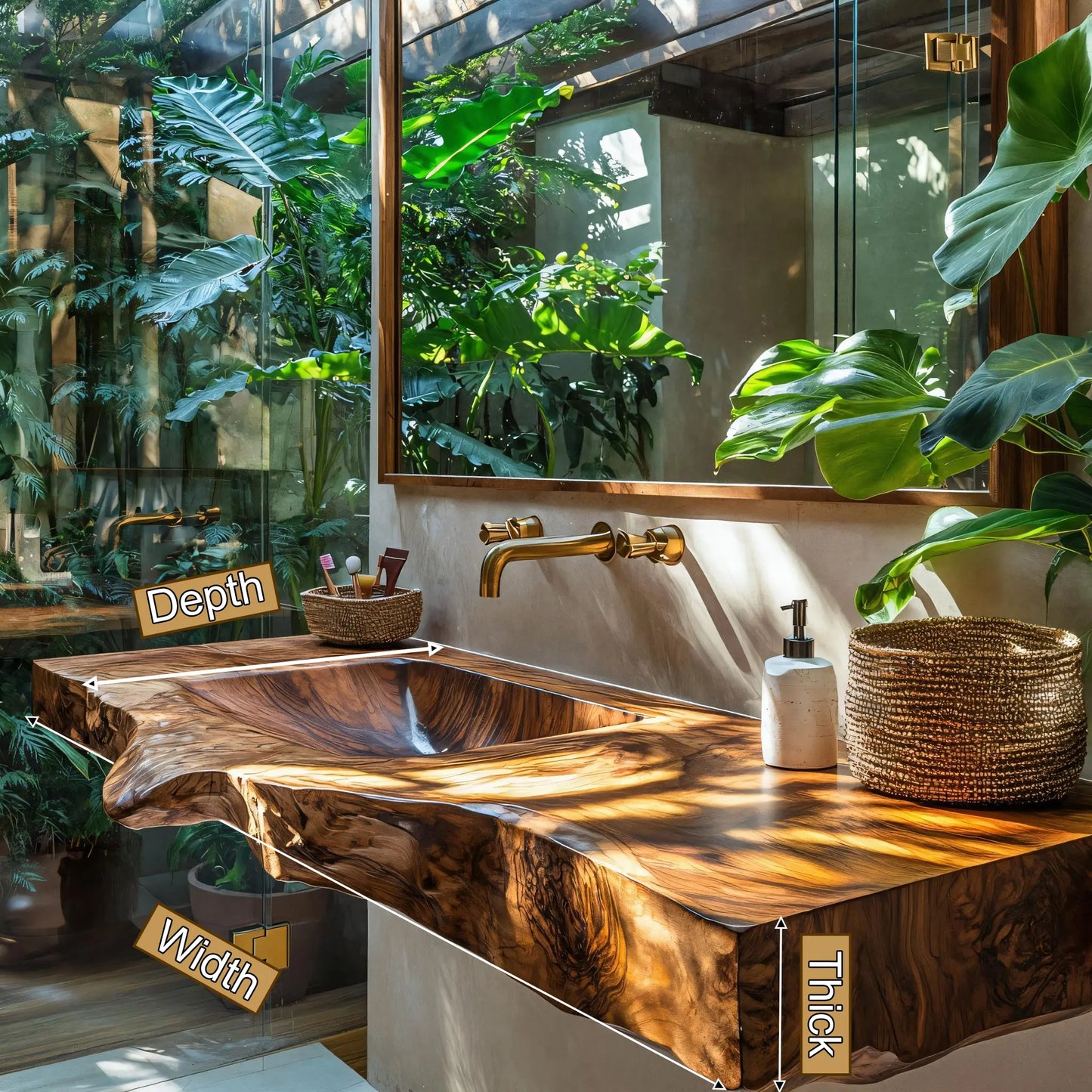 Sylvara Sculpted Solid Wood Floating Bathroom Vanity with Integrated Sink SPA267467 Lynnsnail