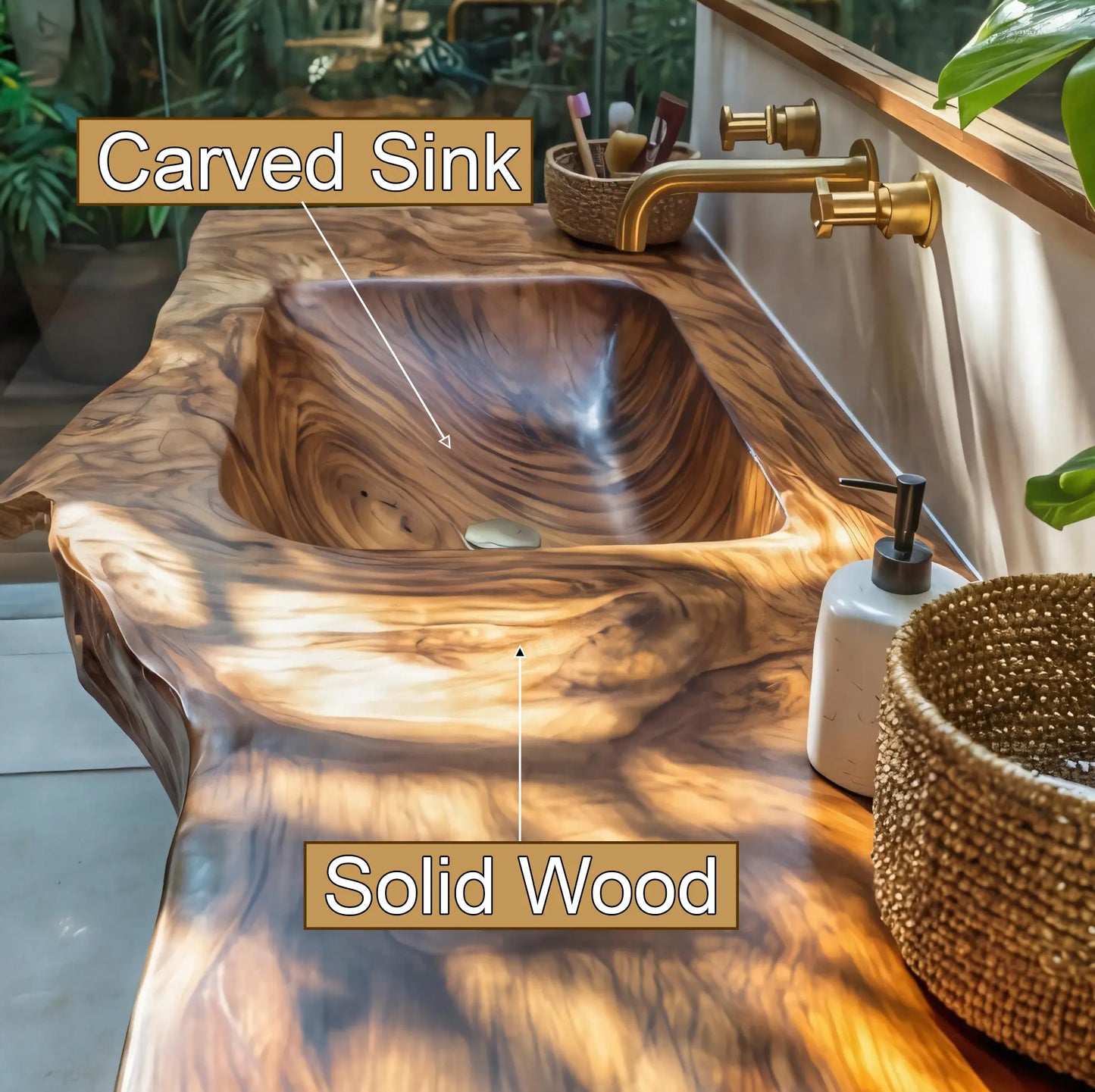 Sylvara Sculpted Solid Wood Floating Bathroom Vanity with Integrated Sink SPA267467 Lynnsnail