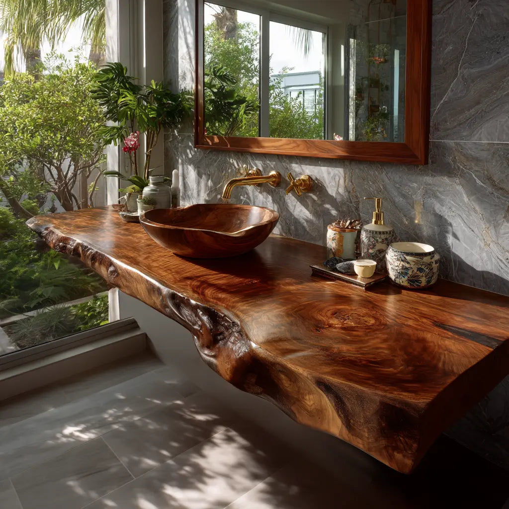 Sylvaris Live Edge Solid Wood Floating Bathroom Vanity SPA169453 Lynnsnail
