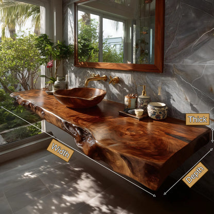 Sylvaris Live Edge Solid Wood Floating Bathroom Vanity SPA169453 Lynnsnail