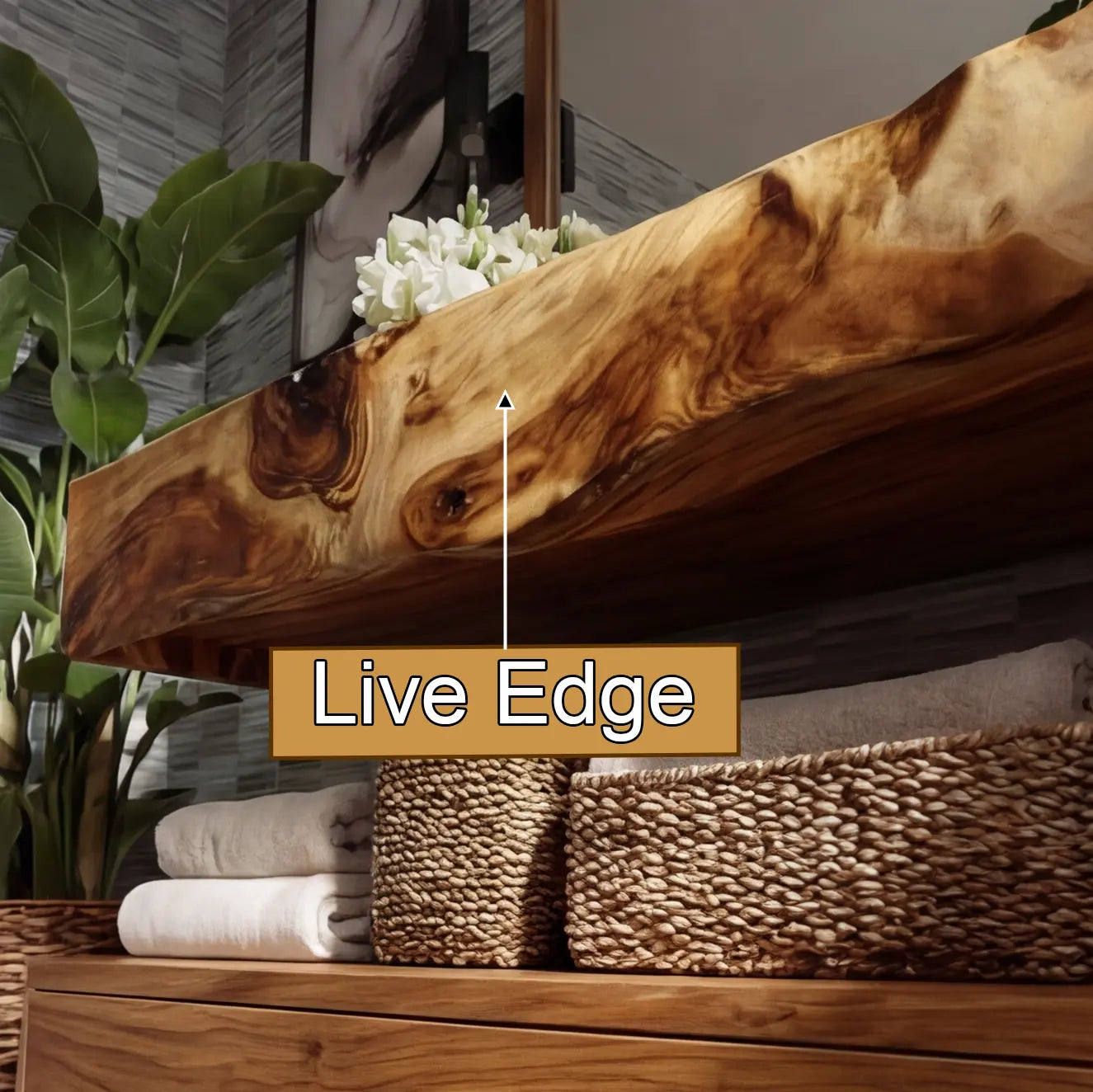 Talvera Live Edge Solid Wood Floating Bathroom Vanity with Integrated Sink SPA4834822 Lynnsnail
