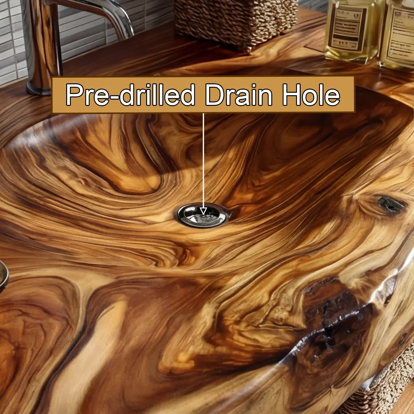 Talvera Live Edge Solid Wood Floating Bathroom Vanity with Integrated Sink SPA4834822 Lynnsnail