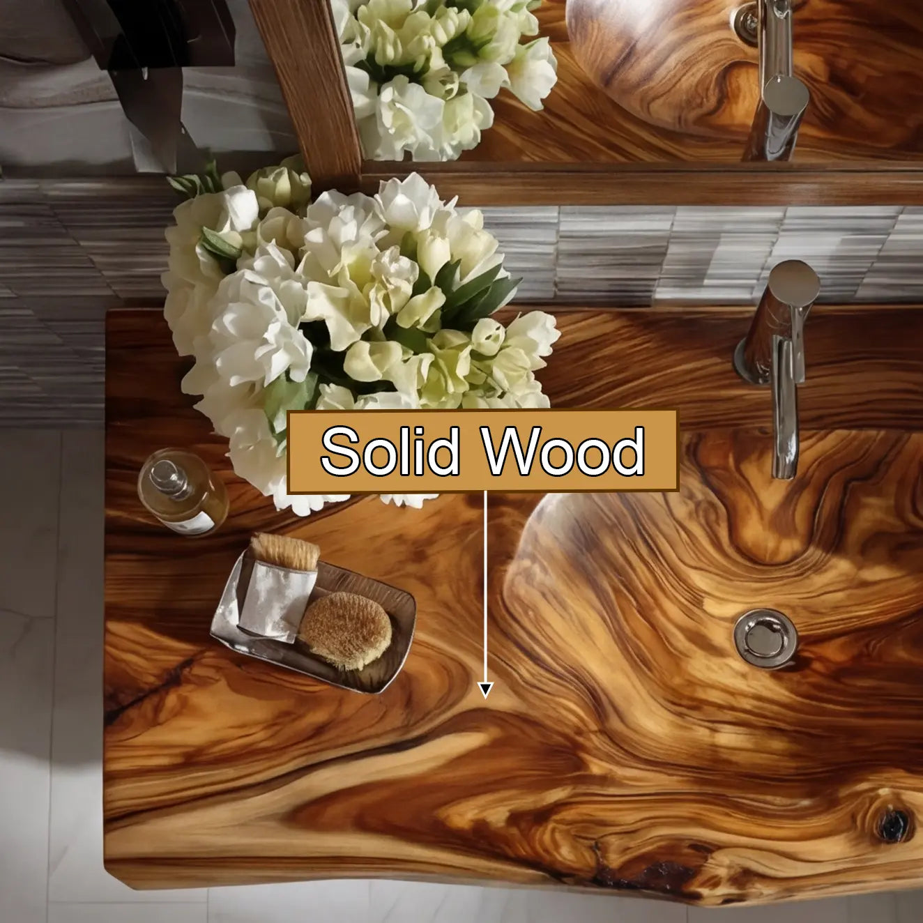 Talvera Live Edge Solid Wood Floating Bathroom Vanity with Integrated Sink SPA4834822 Lynnsnail