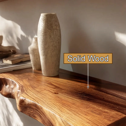 Talviro Live Edge Solid Wood Floating Shelf SPA283824 Lynnsnail