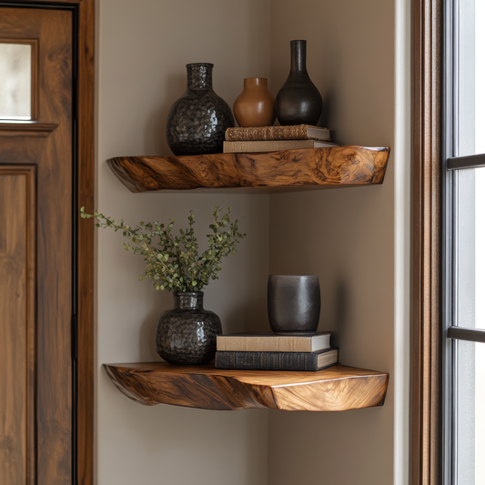 Tavren Live Edge Solid Wood Floating Shelf SPA537547