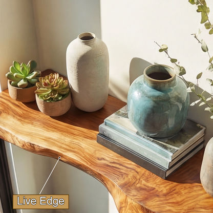 Thalric Live Edge Solid Wood Floating Shelf SPA203698