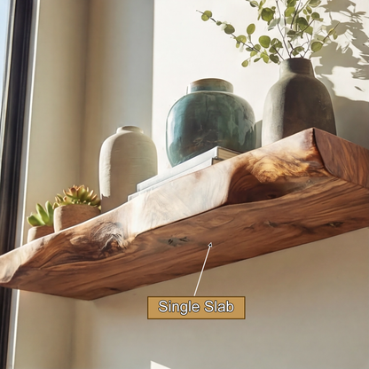 Thalric Live Edge Solid Wood Floating Shelf SPA203698