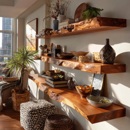 Thalven Live Edge Solid Wood Floating Shelf SPA835873 Lynnsnail