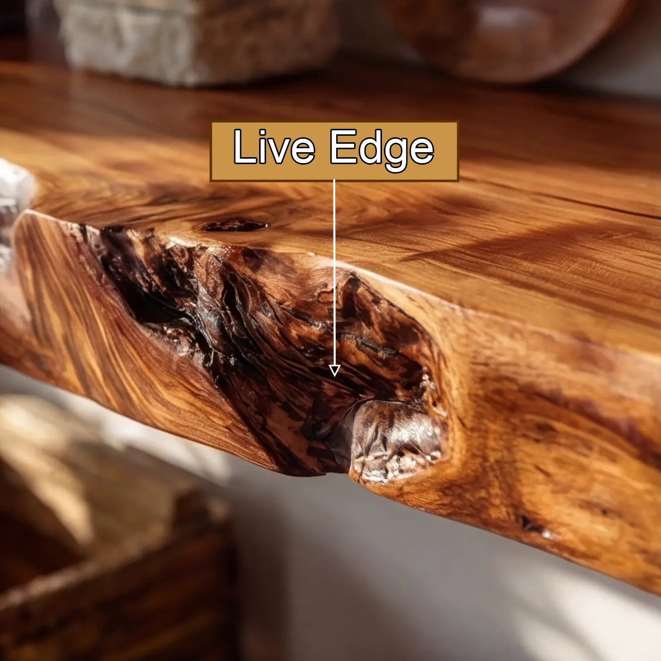 Thalven Live Edge Solid Wood Floating Shelf SPA835873 Lynnsnail