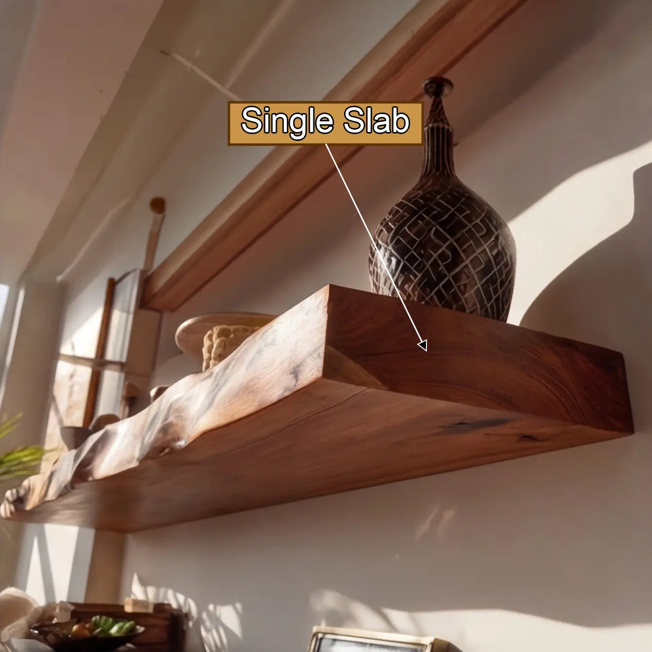 Thalven Live Edge Solid Wood Floating Shelf SPA835873 Lynnsnail