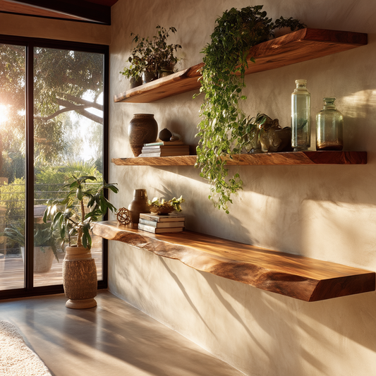 Theryn Live Edge Solid Wood Floating Shelf SPA401456