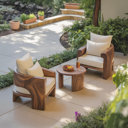 Curved Outdoor Wood Lounge Chair For Patio Or Balcony Lynnsnail