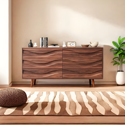 Modern Carved Wave Front Sideboard For Entryway Living Room Lynnsnail