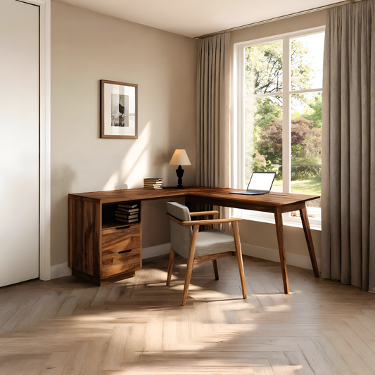 Minimal L Shaped Desk For Home Workspace Lynnsnail