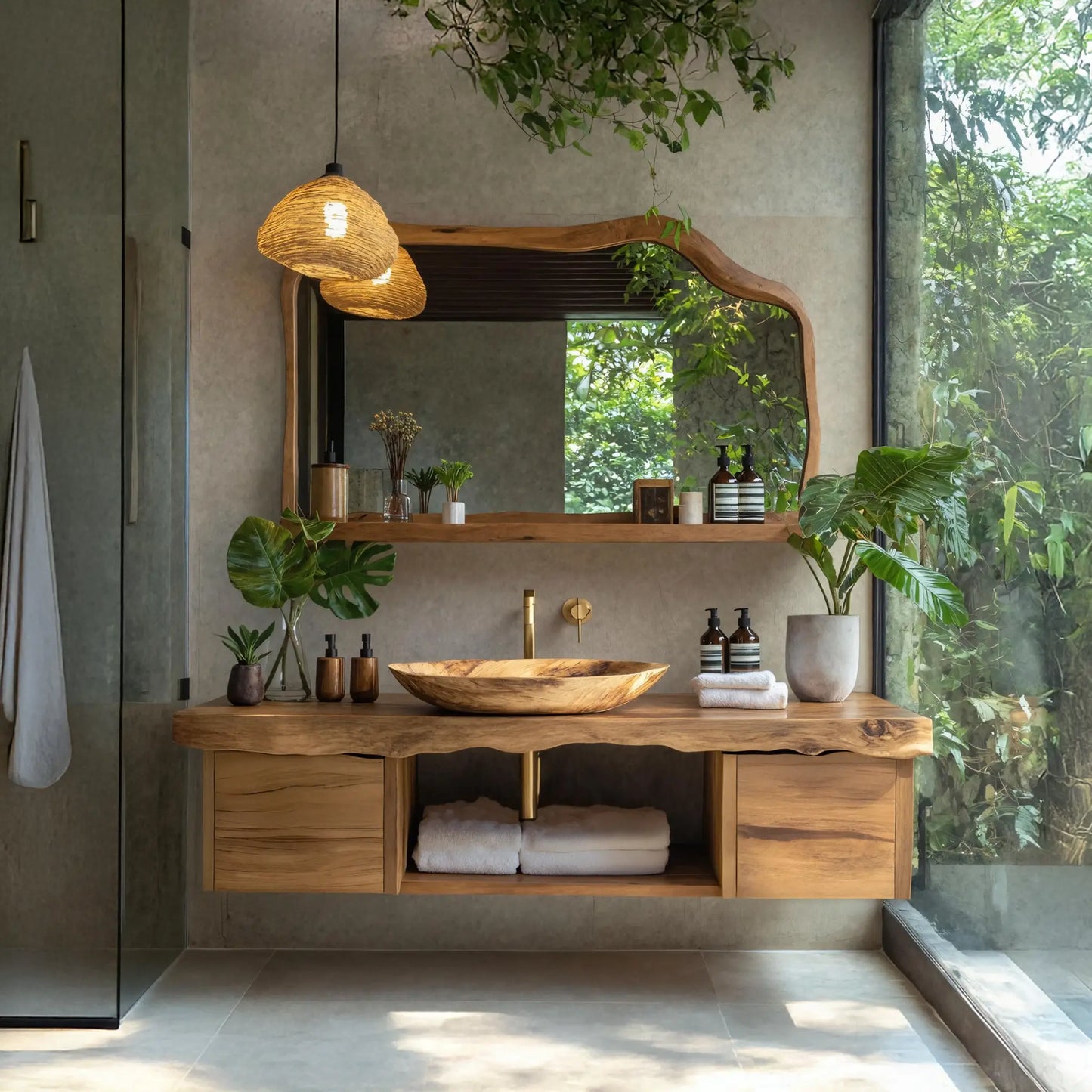 Natural Wood Floating Vanity For Bathroom Upgrade Lynnsnail