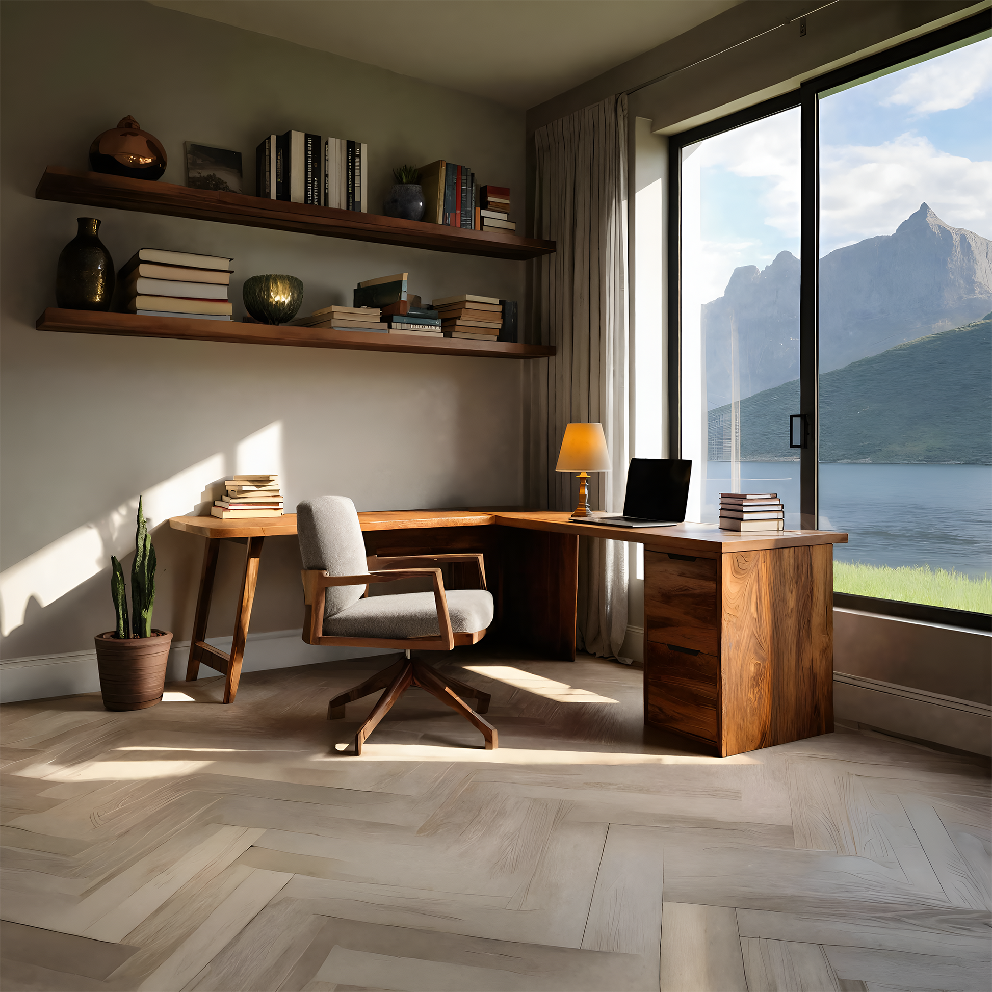 Luxury L Shaped Desk With Drawer For Home Office Lynnsnail