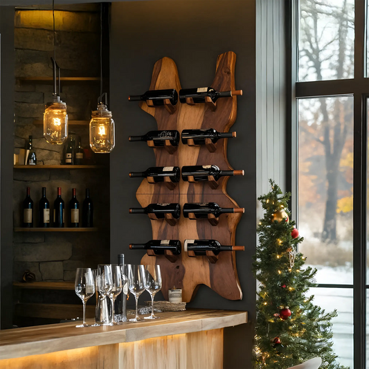 Modern Solid Wood Wine Rack For Bar Decor And Home Display Lynnsnail