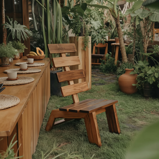 Modern Slatted Wood Outdoor Lounge Chair For Garden Or Patio Lynnsnail