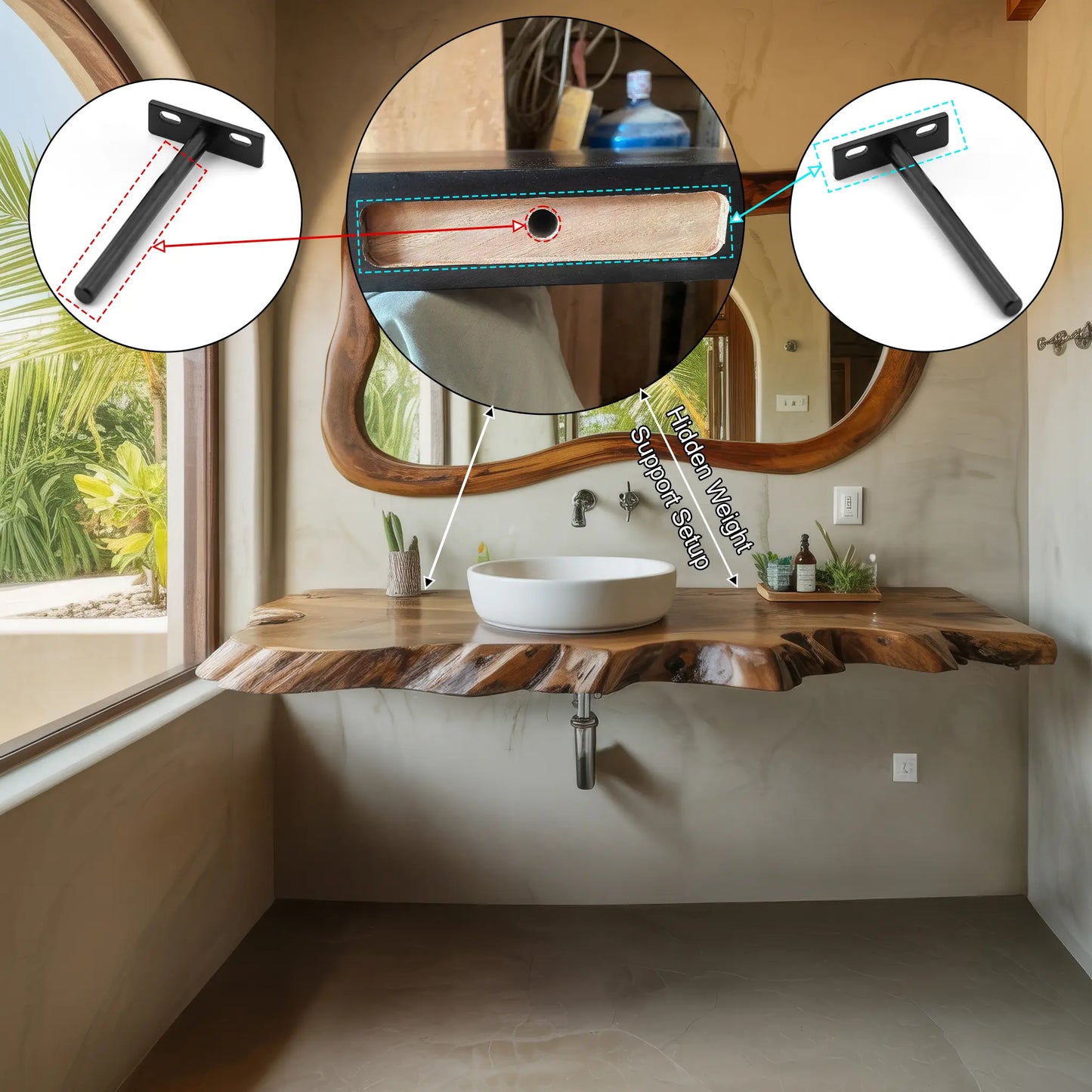 Tidewood Live Edge Floating Bathroom Vanity Lynnsnail