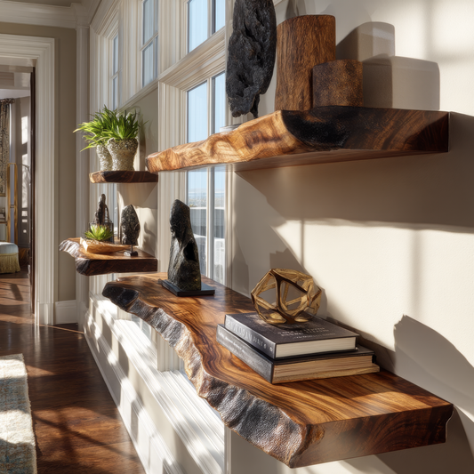 Torvane Live Edge Solid Wood Floating Shelf SPA354359