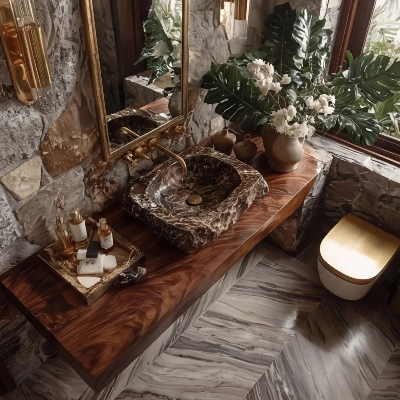 Torvane Solid Wood Floating Bathroom Vanity SPA128438 Lynnsnail