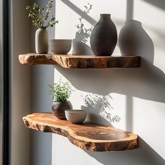 Torvello Live Edge Solid Wood Floating Shelf SPA965832 Lynnsnail