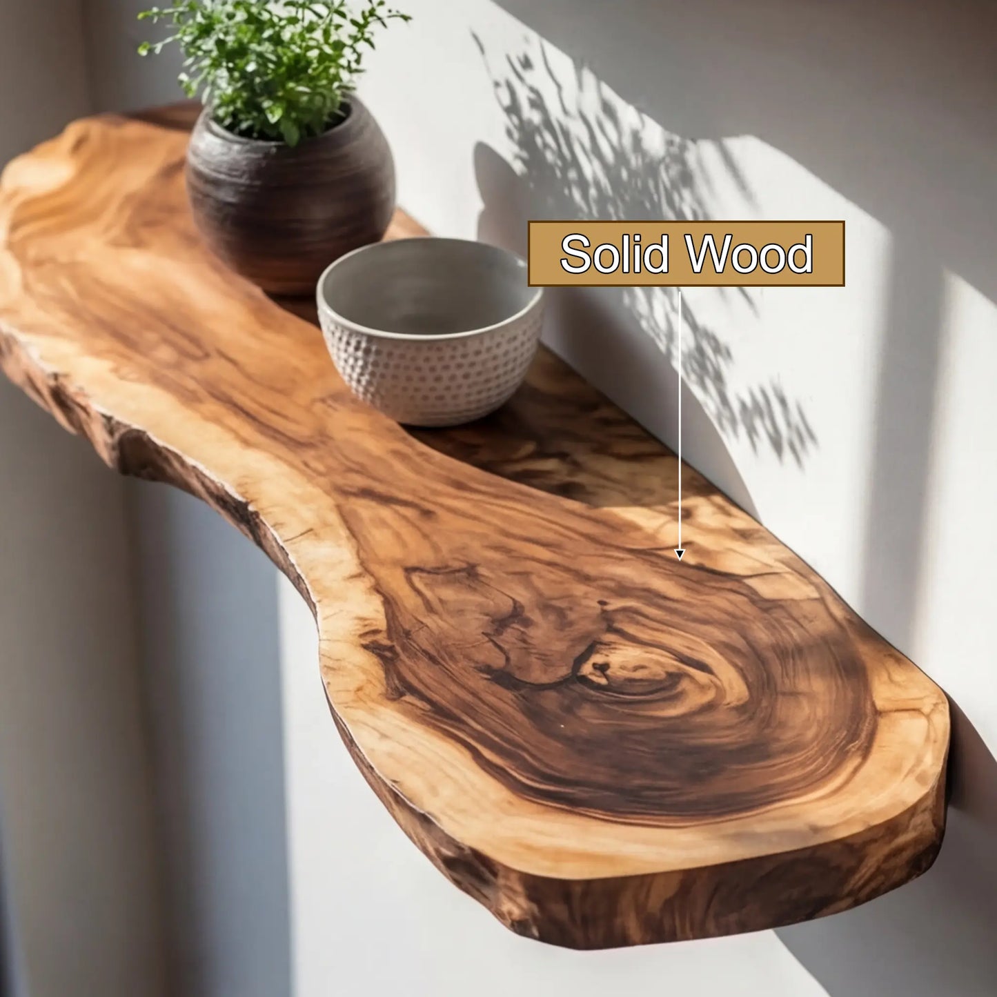 Torvello Live Edge Solid Wood Floating Shelf SPA965832 Lynnsnail