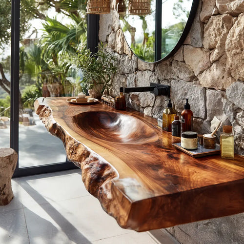 Torvyn Live Edge Solid Wood Floating Bathroom Vanity with Integrated Sink SPA365412 Lynnsnail