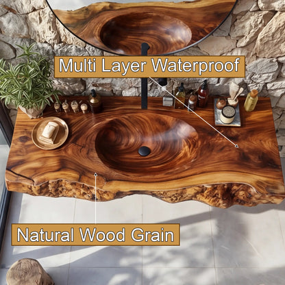 Torvyn Live Edge Solid Wood Floating Bathroom Vanity with Integrated Sink SPA365412 Lynnsnail