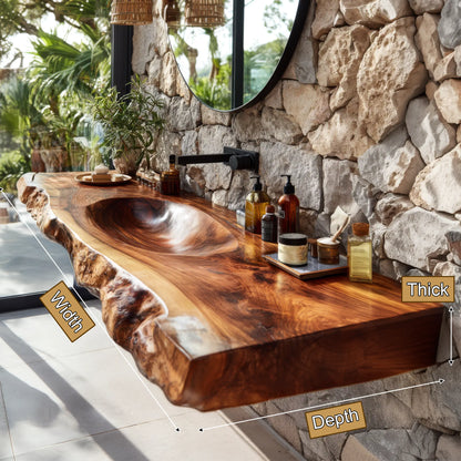 Torvyn Live Edge Solid Wood Floating Bathroom Vanity with Integrated Sink SPA365412 Lynnsnail