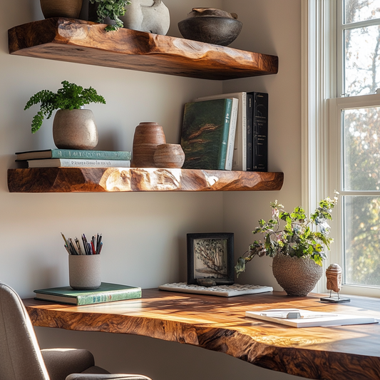 Torvyn Live Edge Solid Wood Floating Shelf SPA302306