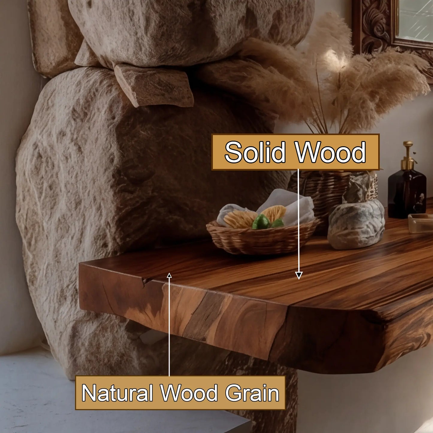 Trevano Live Edge Solid Wood Floating Bathroom Vanity SPA358958 Lynnsnail