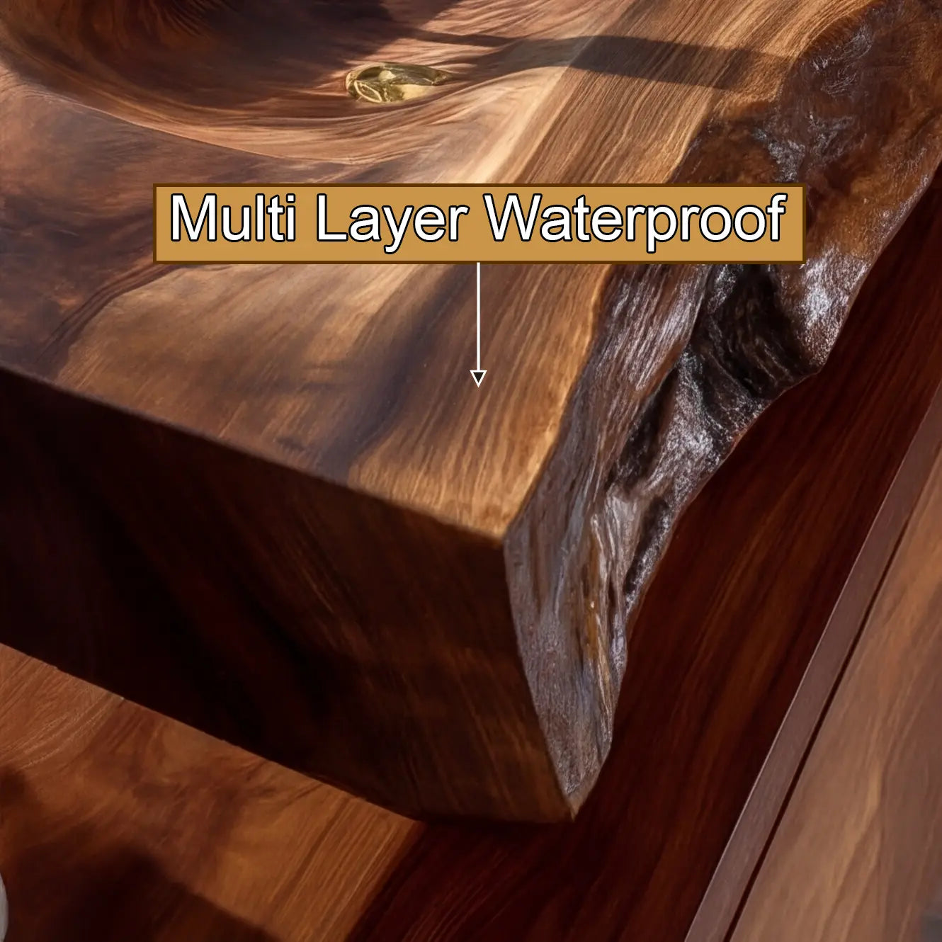 Valdren Sculpted Live Edge Solid Wood Floating Bathroom Vanity with Integrated Sink SPA354346 Lynnsnail