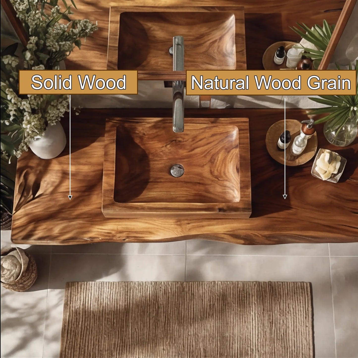 Valrion Live Edge Solid Wood Floating Bathroom Vanity SPA254879 Lynnsnail