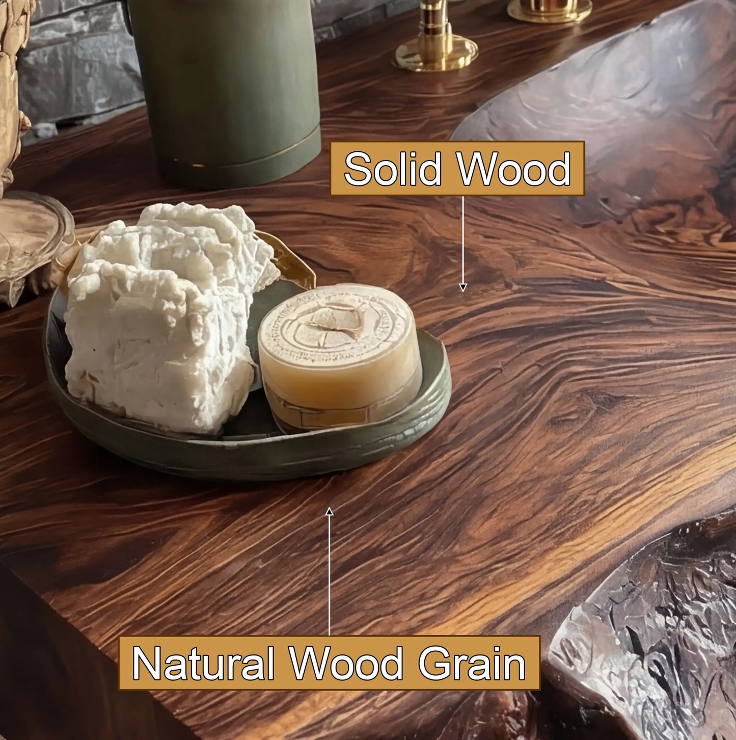 Valthera Live Edge Solid Wood Floating Bathroom Vanity with Integrated Sink SPA235756 Lynnsnail