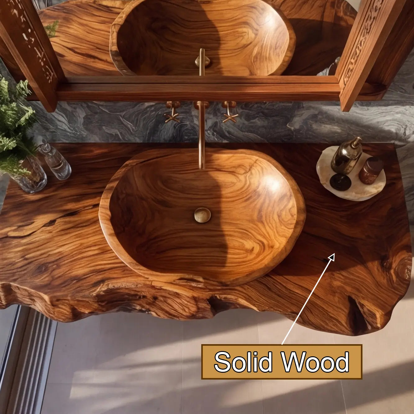 Valtherin Live Edge Solid Wood Floating Bathroom Vanity SPA259396 Lynnsnail